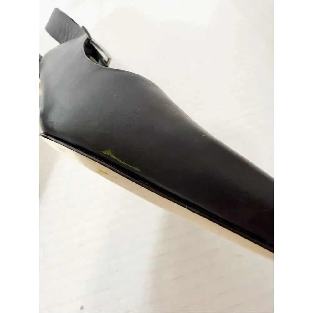 Vince Shasta Women’s Black‎ Leather Kitten Heel Office Slingback Pump Size 6